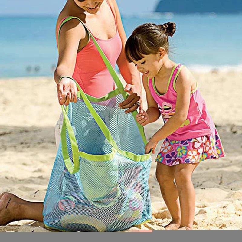 Tote Bag Beach - Bolsa de malla portátil para niños,