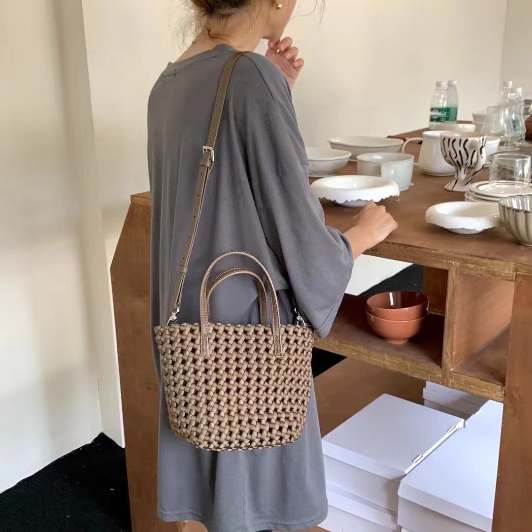 Tote Bag Beach - Bolso de mano tejido para mujer,