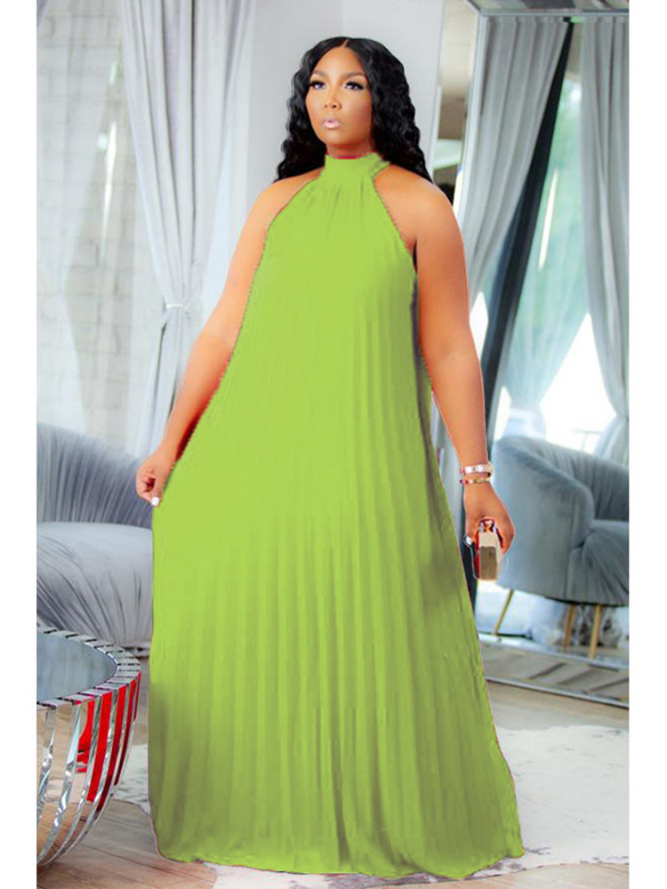 Maxi Dress Halter - Wmstar-Vestido largo de talla grande para