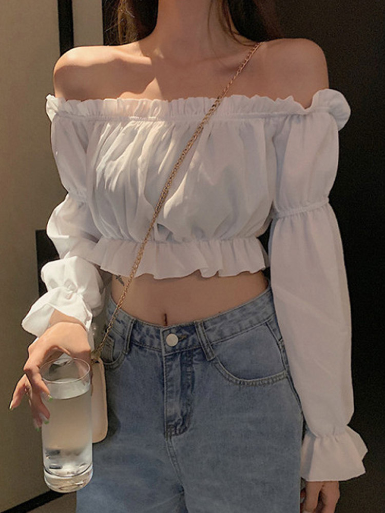 Crop Top Crochet - Top Sexy para mujer, blusa con