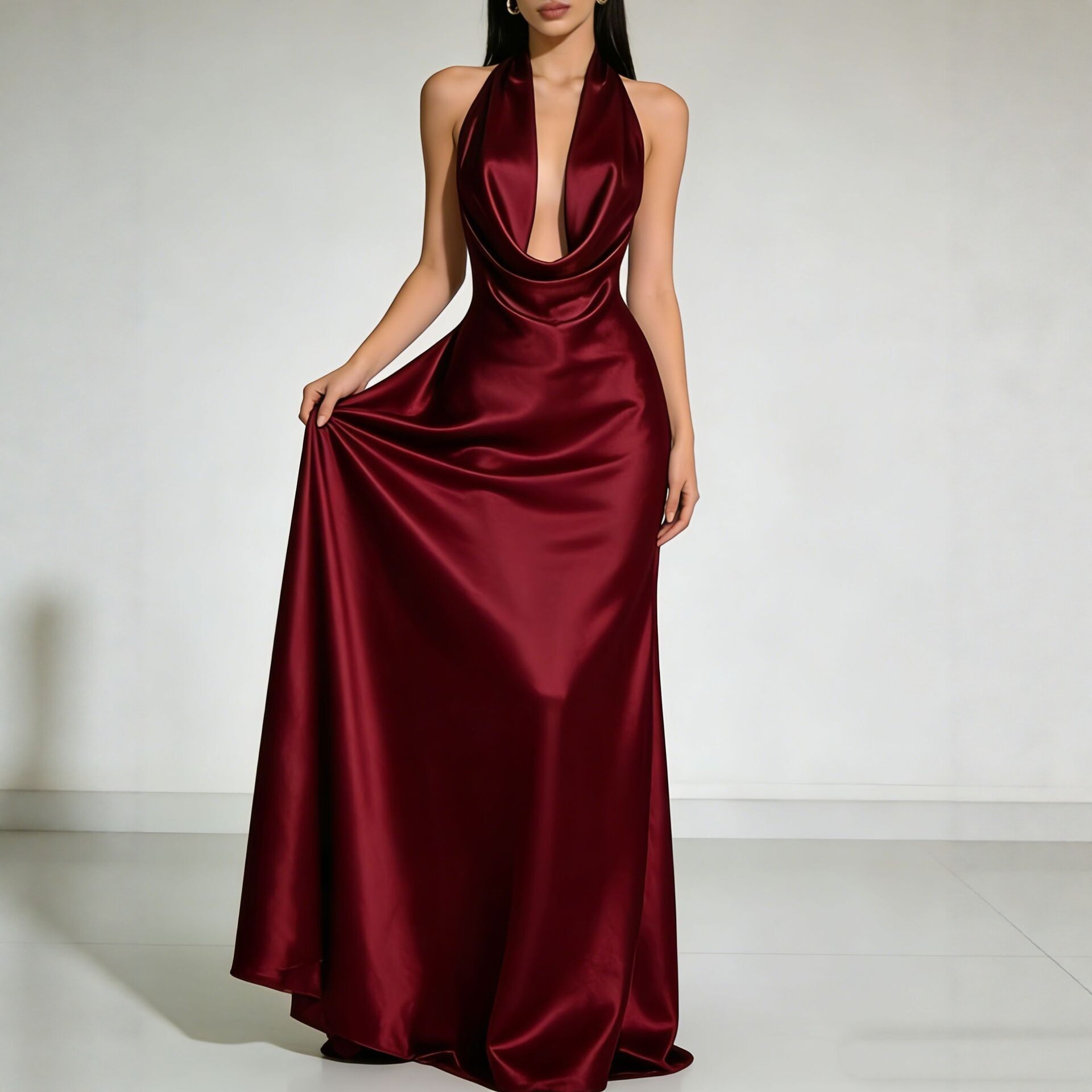 Vestidos Elegantes para Fiesta - Maxi Dress Halter reseña y precio