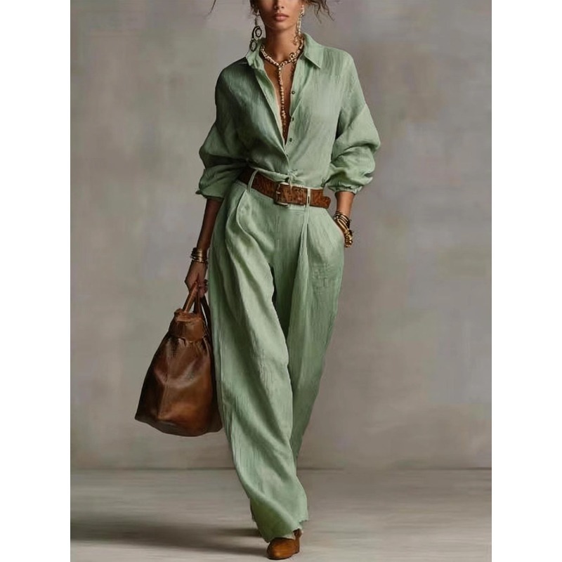 Conjunto de Pantalones Anchos  - Linen Pant Wide reseña y precio