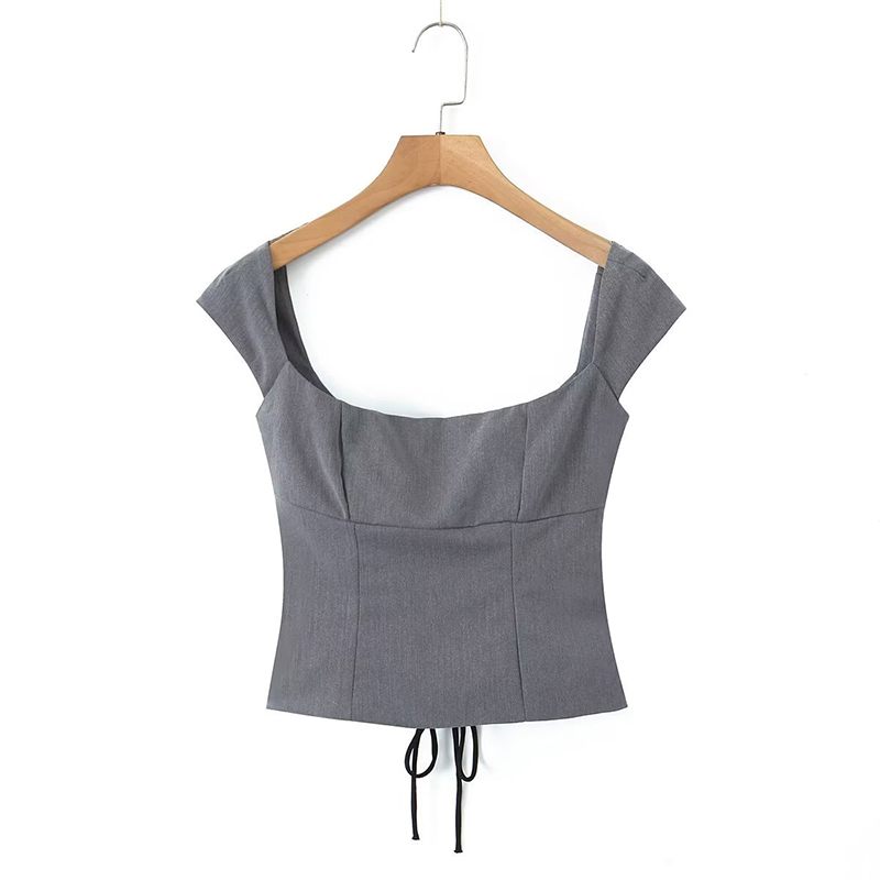 YENKYE-Top corto de manga cort - Crop Top Crochet reseña y precio