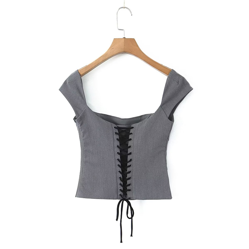YENKYE-Top corto de manga cort - Crop Top Crochet reseña y precio