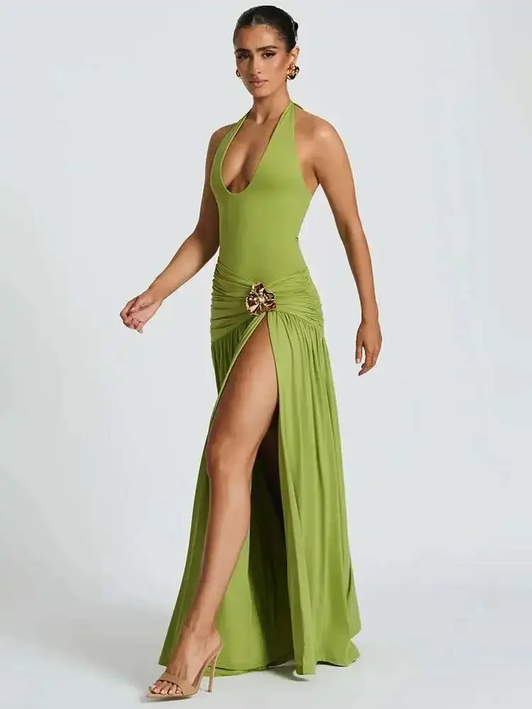 Conjunto elegante y sexy de ve - Maxi Dress Halter reseña y precio