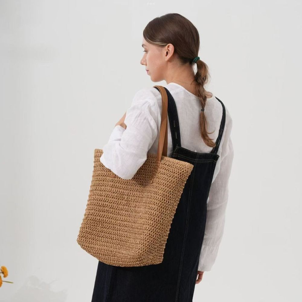 Bolso Tote de Rafia Tejida de  - Tote Bag Beach reseña y precio